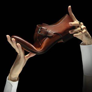 Magnanni Brown LeBrown Leather Plain Toe Monk Strap Oxfords 15341 Men's Size 13M